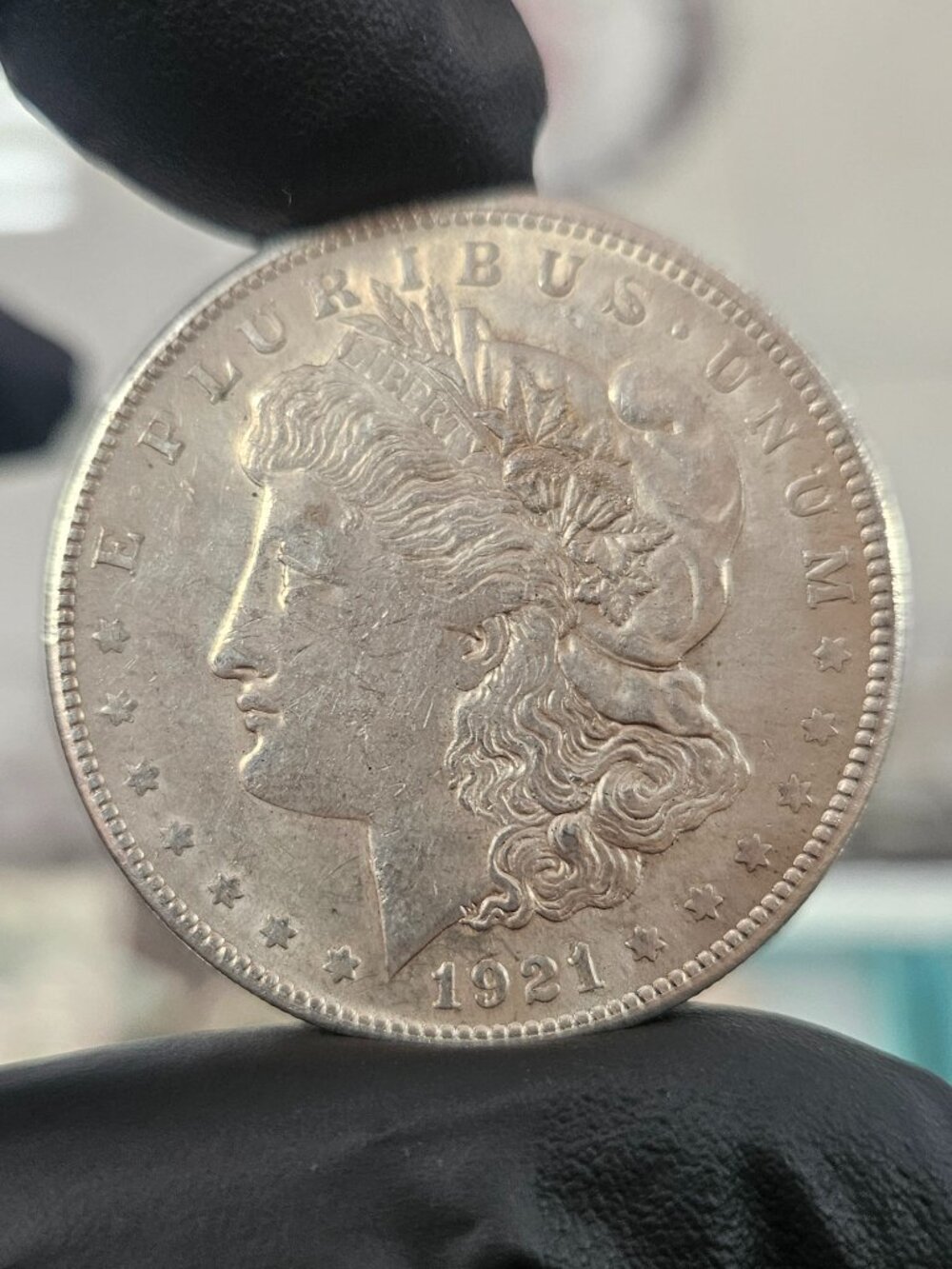 Authentic 1921 Morgan silver dollar coin